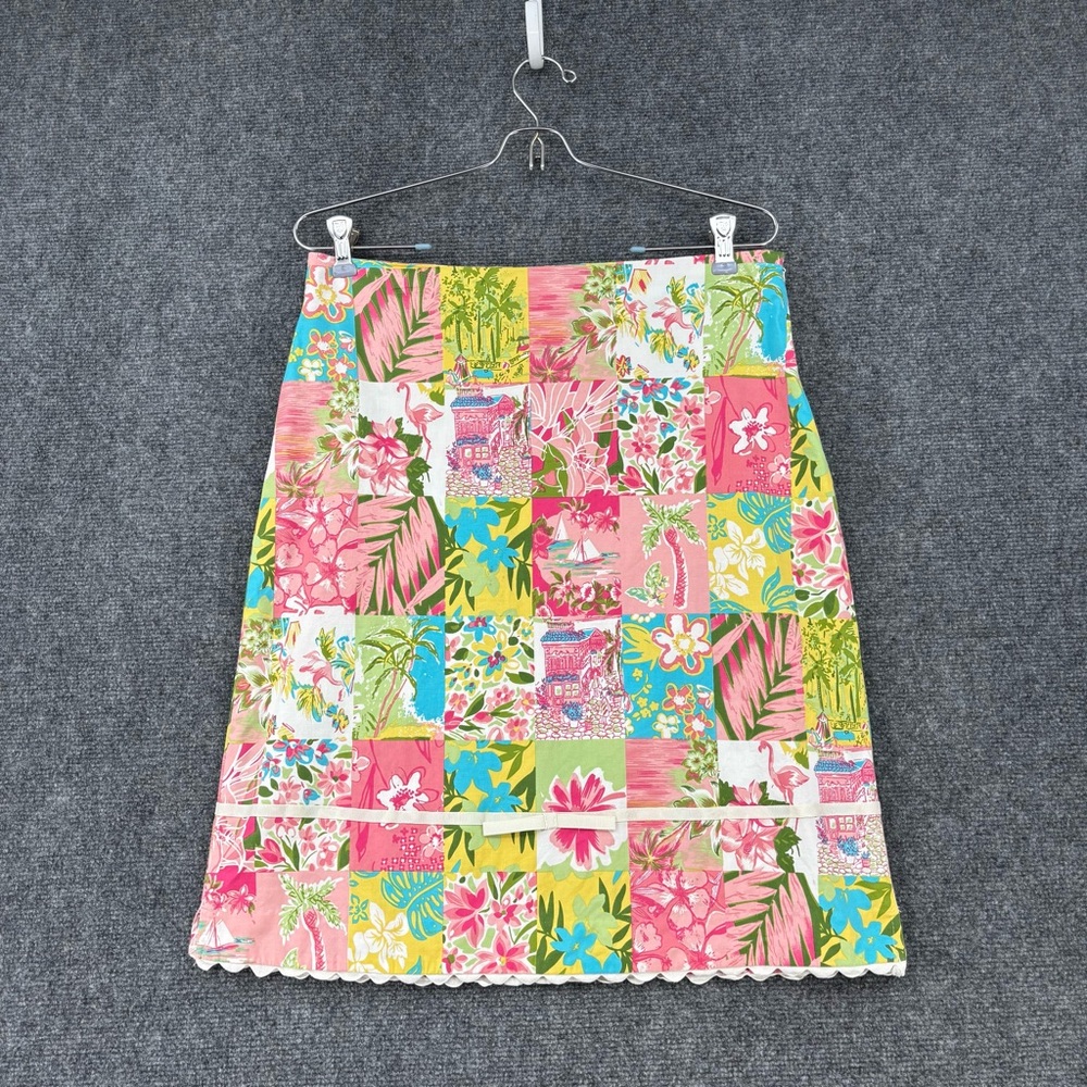Bushwhacker Tropical Floral Mini Skirt Side Zip Women’s 6 Patchwork Coquette